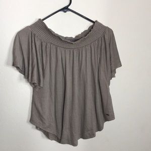 Beige off shoulder tunic